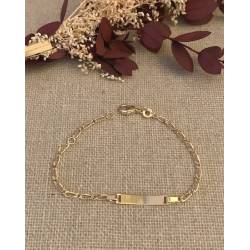 Bracelet Identité Personnalisable Maille Figaro pour enfant Plaqué or 18 Carats