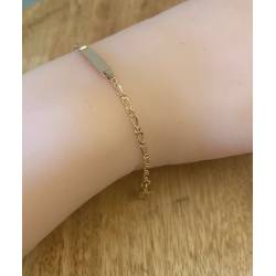 Bracelet Identité Personnalisable Maille Figaro pour enfant Plaqué or 18 Carats