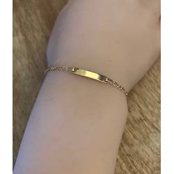 Bracelet Identité Personnalisable Maille Figaro pour enfant Plaqué or 18 Carats
