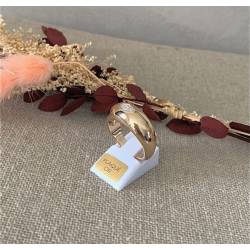 Bague Jonc Bombée Solitaire Zirconium Plaqué Or 18 Carats T50 à T60 Mixte