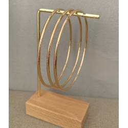 Bracelets Lot Triple Joncs Diamètre 62MM Plaqué Or 18 Carats 750/1000