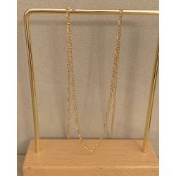 Chaîne Fine Maille Figaro 45cm Plaqué or 18 Carats Bijoux Mixte