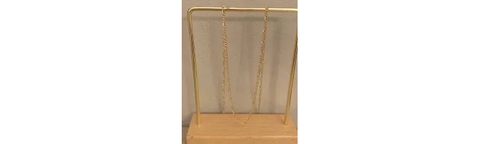 Chaîne Fine Maille Figaro 55cm Plaqué or 18 Carats Bijoux Mixte