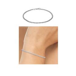 Bracelet Maille Boule fin En Argent Massif 925/000