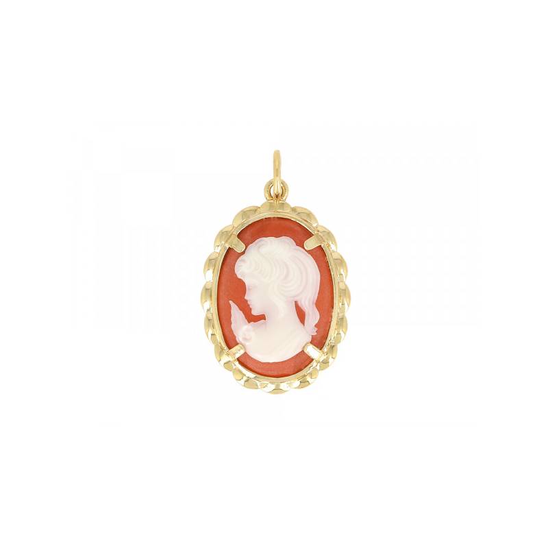 Pendentif Symbole camée femme armature en plaqué or 18 carats 750/000
