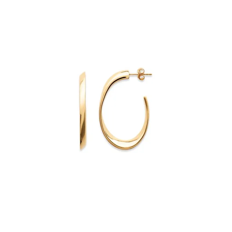 Boucles D'oreilles Créoles 3 Cm Plaqué Or 18 Carats – Neuf Avec étiquettes, Marque Bijouxia