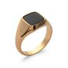 Bague Chevalière Onyx Plaqué Or 18 CARATS T50 à T68