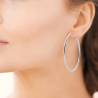 Grandes Créoles Lisses 7cm Acier Inoxydable Bijoux Femme