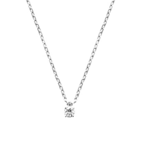 Collier Cristal 3MM Cubic Zirconium En Argent Massif 925/1000 Rhodié