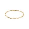 Bracelet Maille Alternée 1-1 Figaro 21cm x 4mm Plaqué or 18 Carats