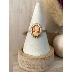 Bague Camée Rouge Et Plaqué or 18 Carats Tailles 50 à 66