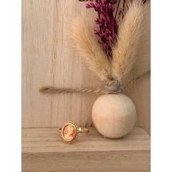 Bague Camée Rouge Et Plaqué or 18 Carats Tailles 50 à 66