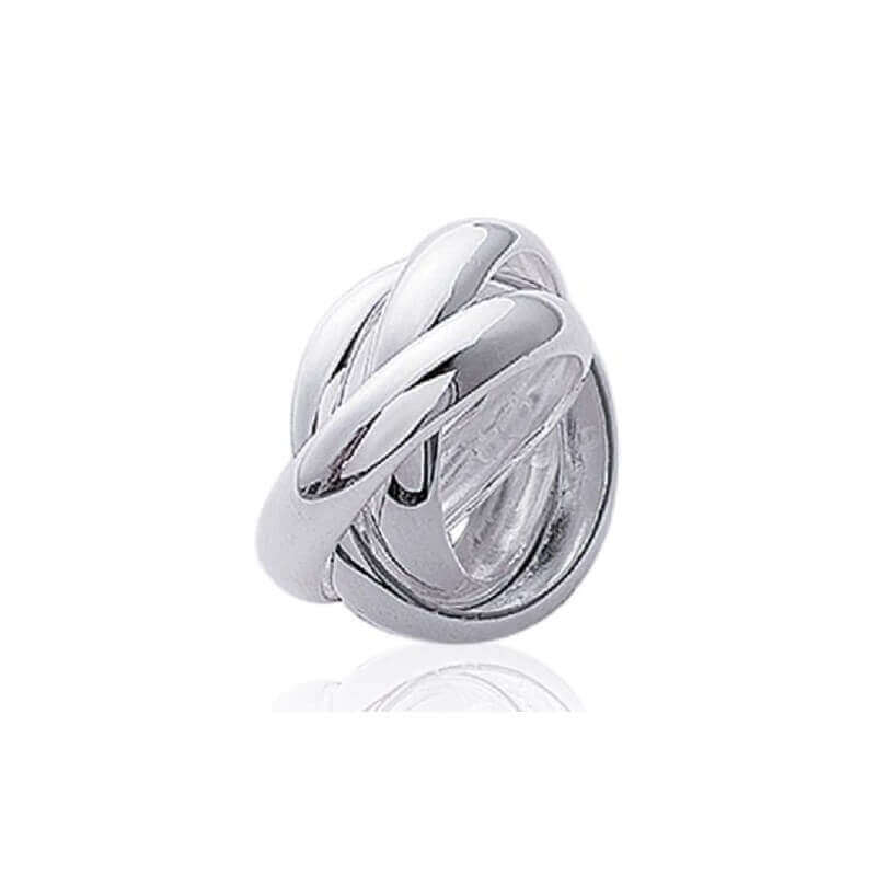 Bague Large 3 Anneaux Entrelacés Épais Argent Massif 925/1000 T50-52-54-56-58-60