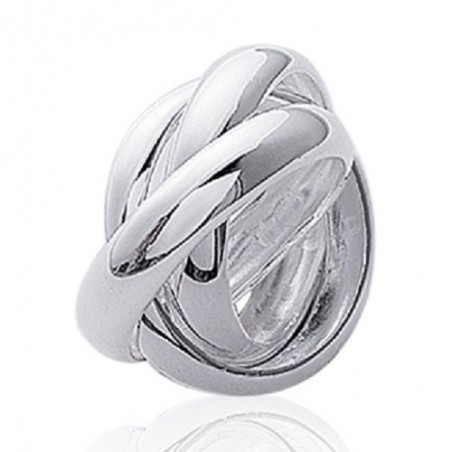 Bague Large 3 Anneaux Entrelacés Épais Argent Massif 925/1000 T50-52-54-56-58-60