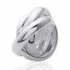 Bague Large 3 Anneaux Entrelacés Épais Argent Massif 925/1000 T50-52-54-56-58-60