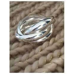 Bague TAILLE 56 - 3 Anneaux Entrelacés Épais Argent Massif 925/000