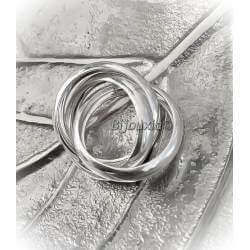 Bague TAILLE 56 - 3 Anneaux Entrelacés Épais Argent Massif 925/000