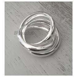 Bague TAILLE 56 - 3 Anneaux Entrelacés Épais Argent Massif 925/000