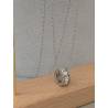 Pendentif Perle Serti Cristal Blanc Oxyde de Zirconium En Acier inoxydable