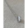 Pendentif Perle Serti Cristal Blanc Oxyde de Zirconium En Acier inoxydable