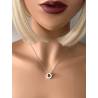 Pendentif Perle Serti Cristal Blanc Oxyde de Zirconium En Acier inoxydable