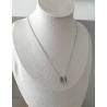 Collier Pendentif Perle Serti Cristal Blanc Oxyde de Zirconium Acier inoxydable