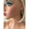 Boucles D'oreilles Pendantes Motif Chaîne Ovales Plaqué or 18 Carats 750/000