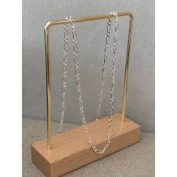 Chaîne 50cm X 2.50mm Maille Figaro diamantée 1-3 En Argent 925/000