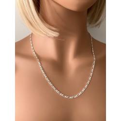 Chaîne 60cm X 2.50mm Maille Figaro diamantée 1-3 En Argent 925/000