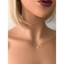 Collier Cristal 3MM Cubic Zirconium En Argent Massif 925/1000 Rhodié