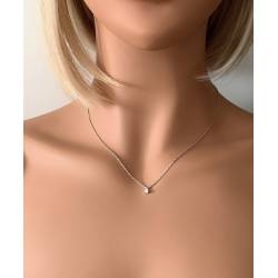 Collier Cristal 3MM Cubic Zirconium En Argent Massif 925/1000 Rhodié