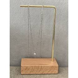 Collier Cristal 3MM Cubic Zirconium En Argent Massif 925/1000 Rhodié