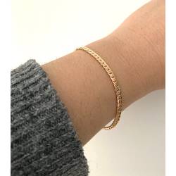 Bracelet Maille anglaise 18 cm X 4 mm Plaqué Or 18 Carats