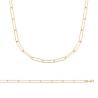 Collier Maille Chaîne Rectangulaire Allongée En Plaqué Or 18 Carats 750/1000