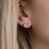 Boucles D'oreilles 5mm Cristal Zirconium Argent Massif Bijou Homme/Femme