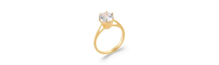 Bague Solitaire ZIRCONIUM Plaqué or 18K Tailles 50 à 66 au CHOIX