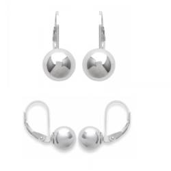 Boucles D'oreilles Dormeuses Boules 10MM Argent Massif 925/000