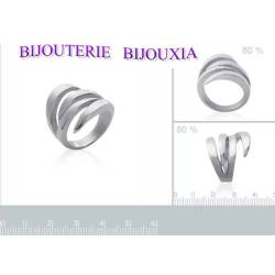 Bague Large Ciselée Rangs Acier Inoxydable Taille 50 à 60