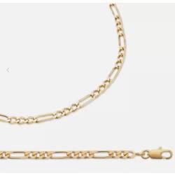Chaîne Maille Figaro 50 cm x 3,50 mm Plaqué or 18 Carats 750/1000