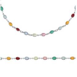 Collier cristal de Swarovski multicolore en argent 925/000 rhodié