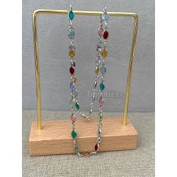 Collier cristal de Swarovski multicolore en argent 925/000 rhodié