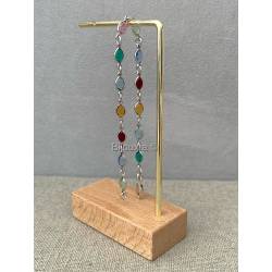 Bracelet cristal de Swarovski multicolore en argent 925/000 rhodié