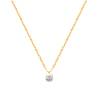Collier Cristal 4MM Solitaire Zirconium En Plaqué Or 18 Carats
