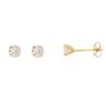 Boucles d'oreilles puces 4MM en Or Jaune 375/1000 et oxyde de zirconium serti 4 griffes
