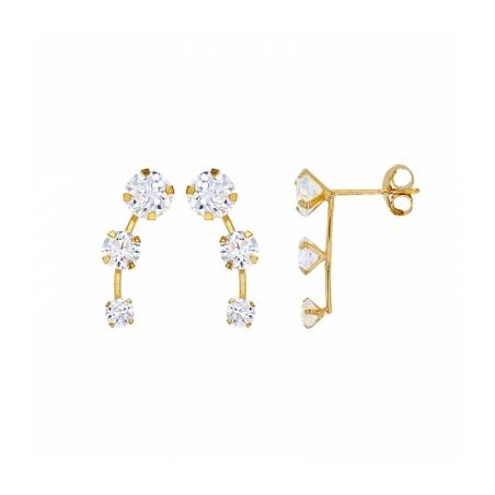 Boucles d'oreilles montantes chemin d'oreilles en or jaune 9 carats 375/1000