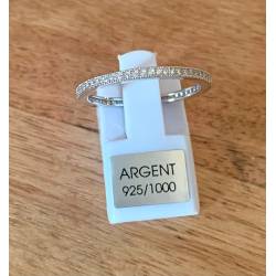 Alliance Sertie de Cubics Zirconium Argent Massif Rhodié T48 à 60 Au choix