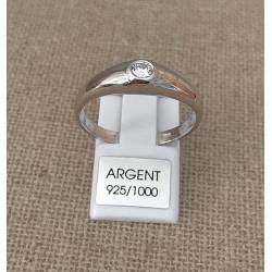 Bague jonc Cristal Zirconium Argent Massif 925/1000 Bijoux Mixte