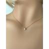 Collier Cristal 4MM Solitaire Zirconium En Plaqué Or 18 Carats