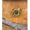 Bague fleur taille ajustable turquoise d'Afrique et acier inoxydable doré