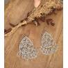 Boucles d’oreilles pendantes pampilles type savoyardes acier inoxydable argenté
